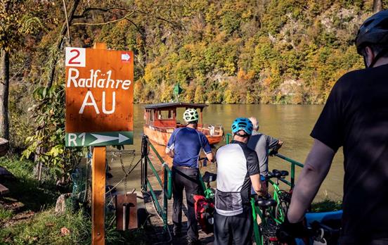 Board small ferries to cross the river