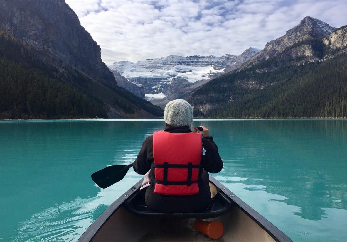 Paddle the calm waters of Lake Louise