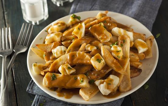 Poutine, a Canadian specialty with French taste