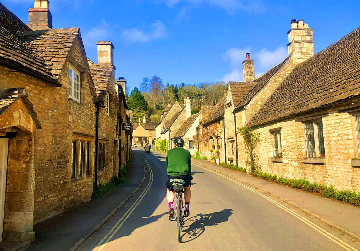 Cycling through Castle Combe