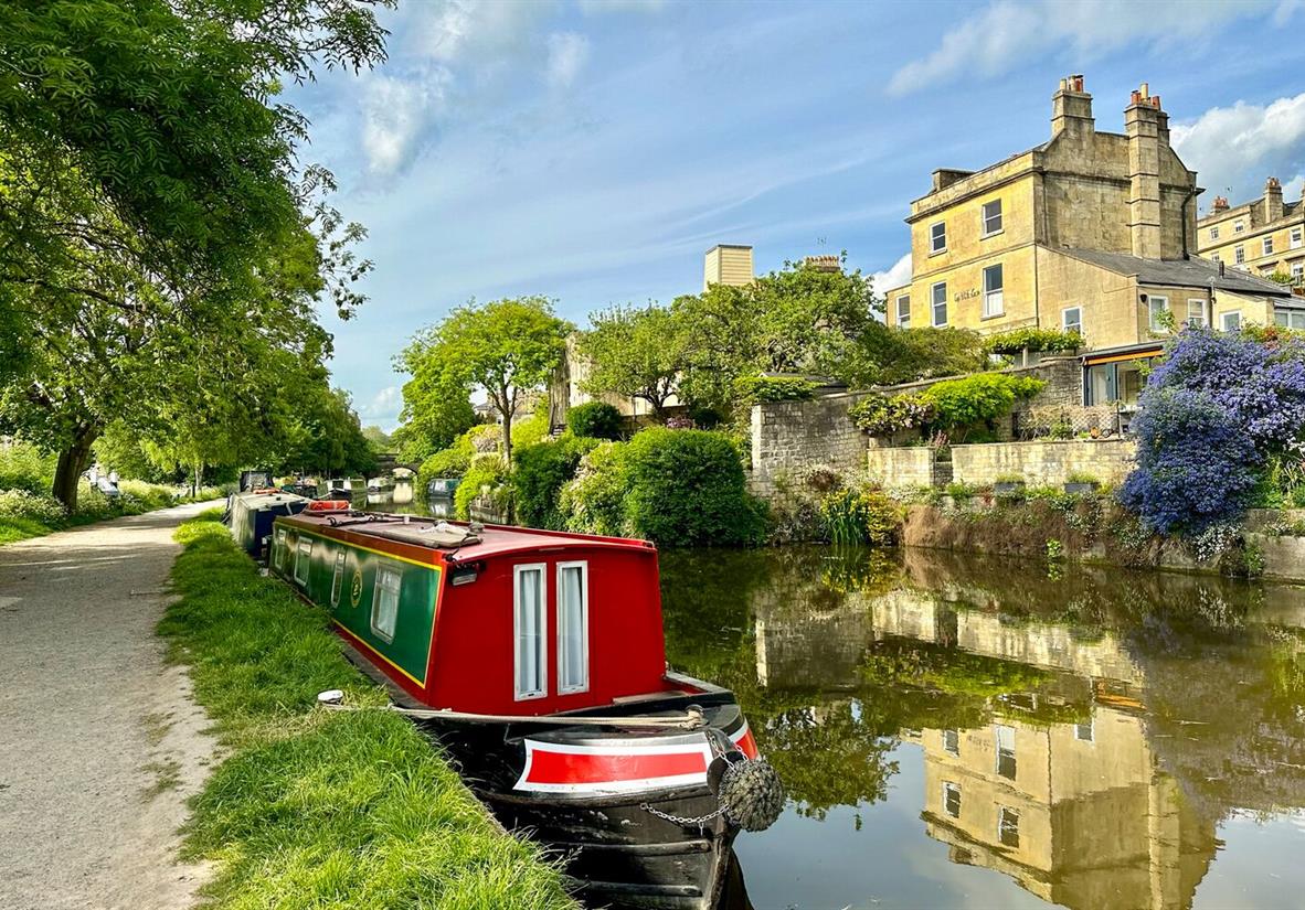 Enjoy the canal path as you enter Bath
