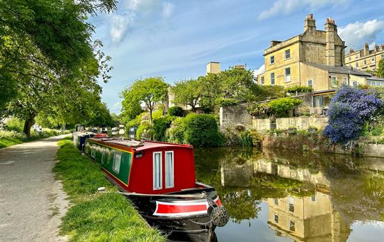 Enjoy the canal path as you enter Bath