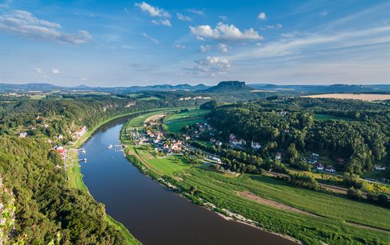 The River Elbe as it flows through Bad Schandau
