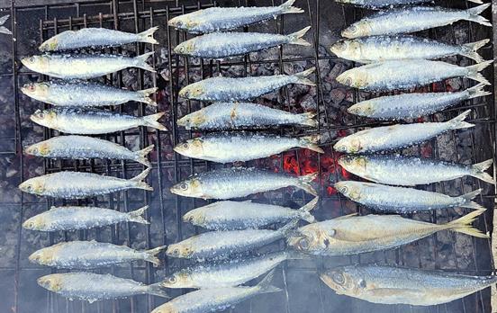Enjoy fresh grilled sardines
