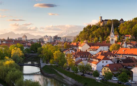 Ljubljana at sunset