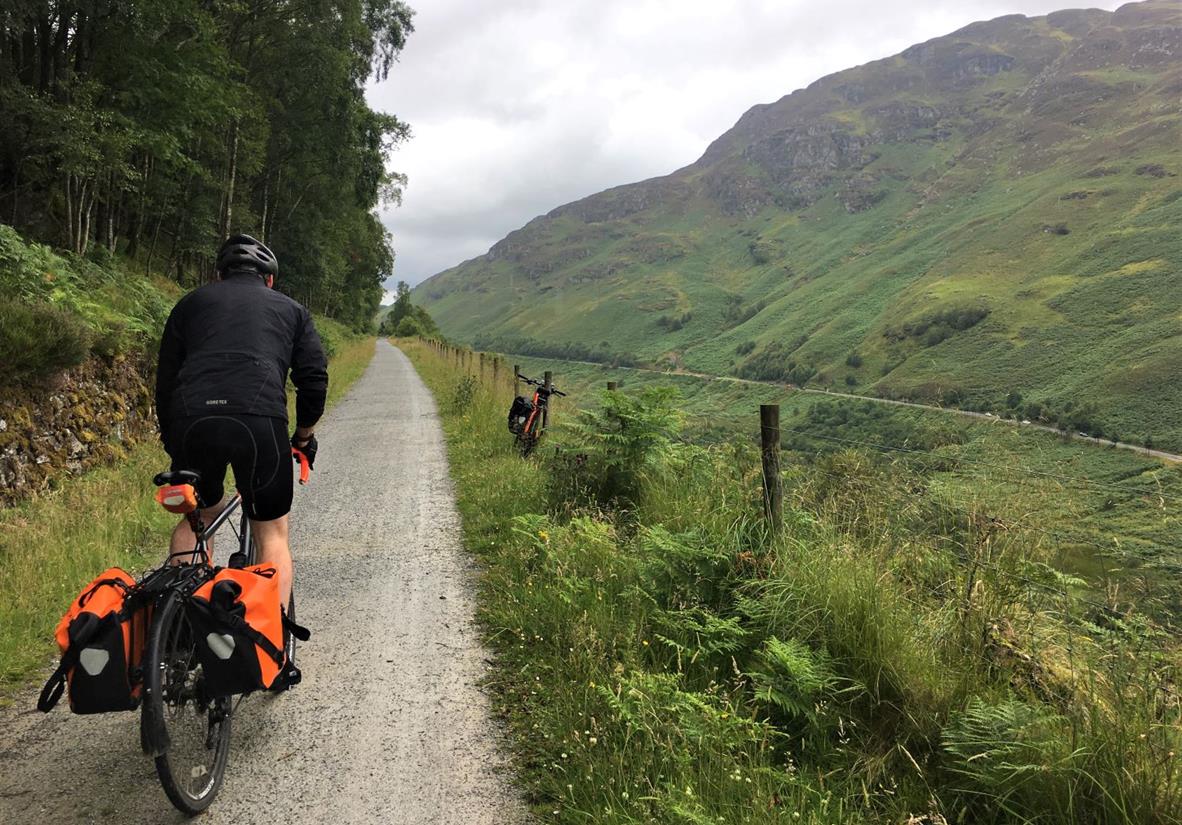Pedaling through Glen Ogle