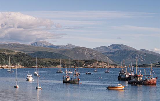 Geschäftiges Treiben im Hafen von Ullapool