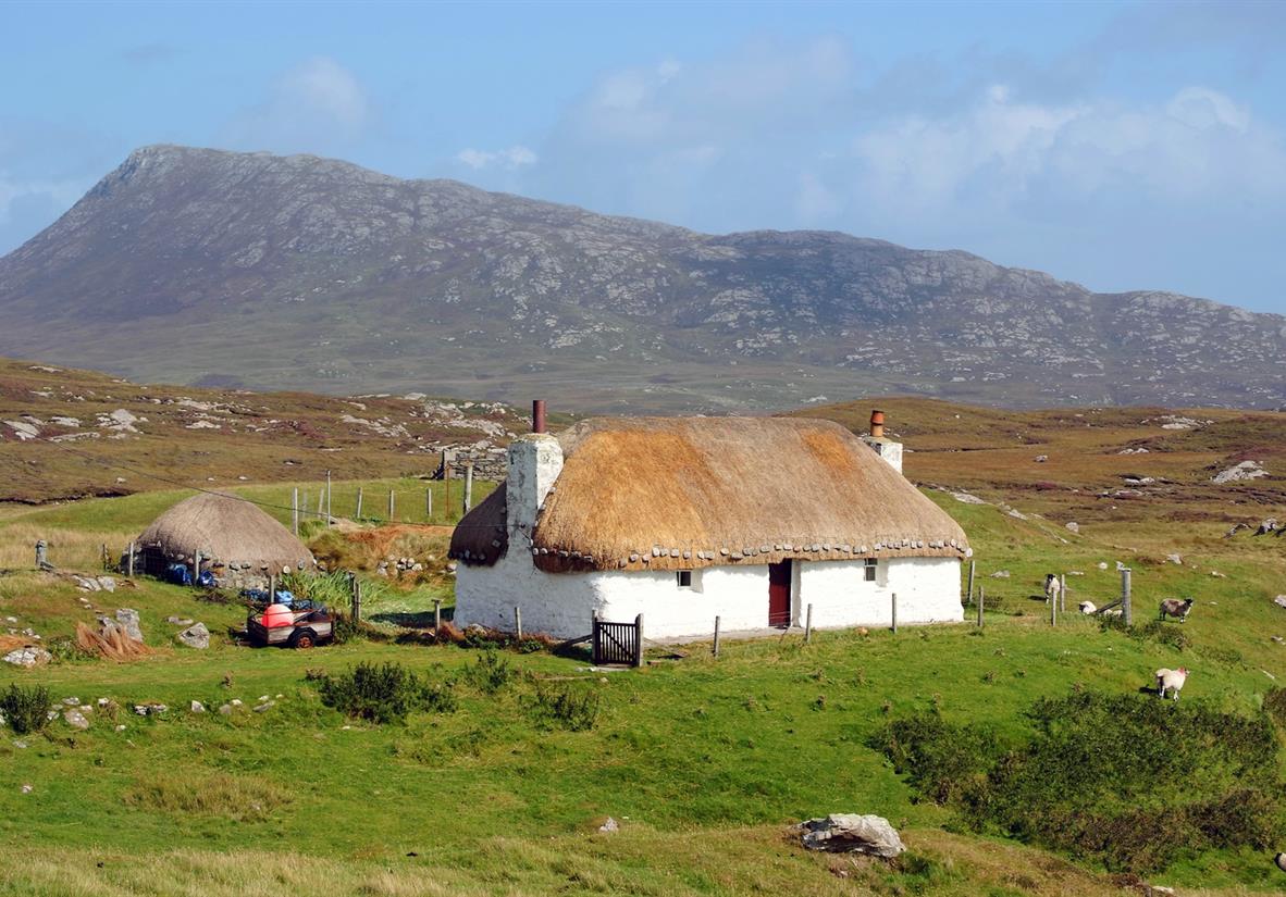 A thatched cottage on North Uist