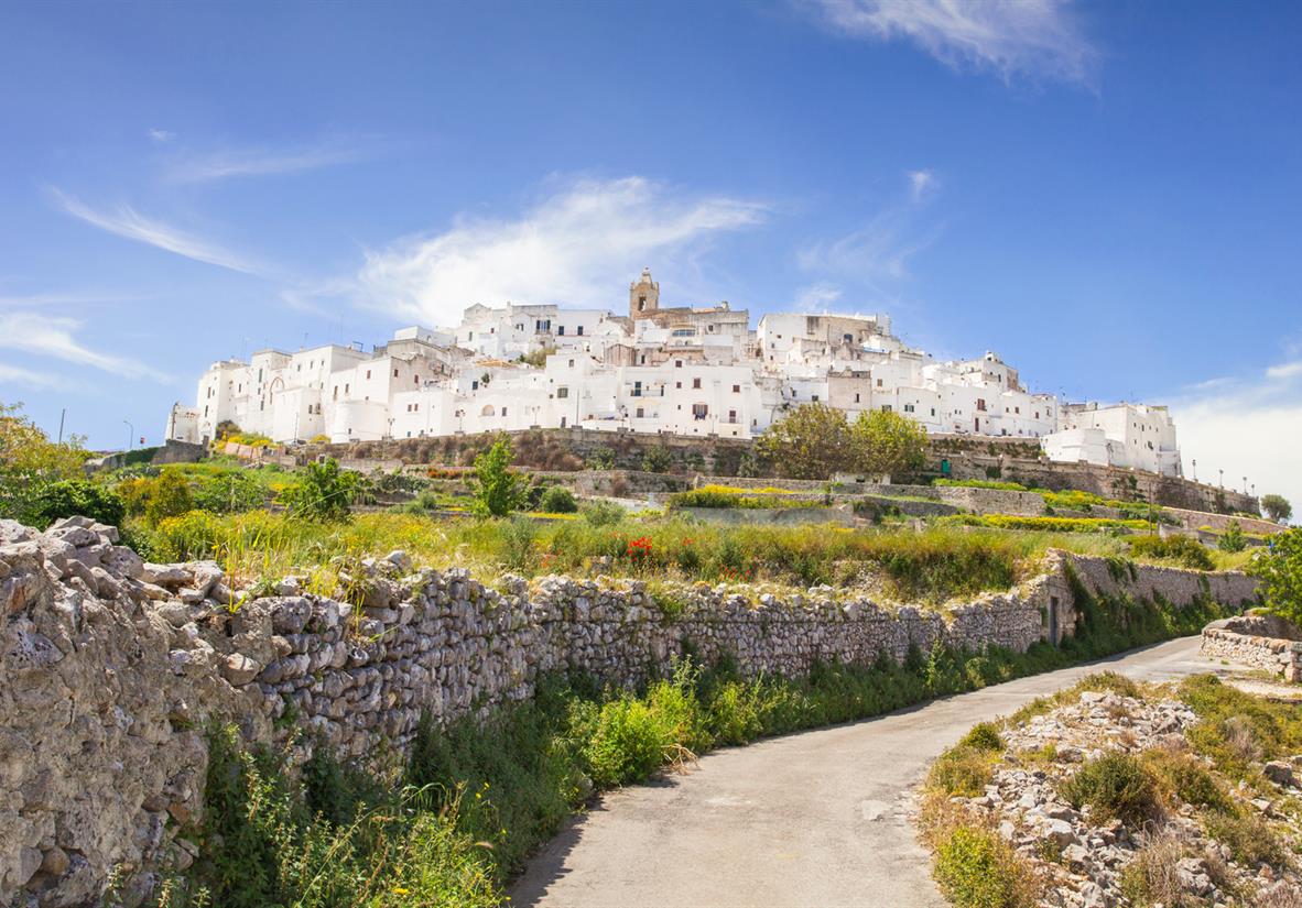 Approaching Ostuni on the hill