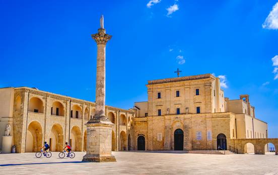 Pedal past grand churches by the coast