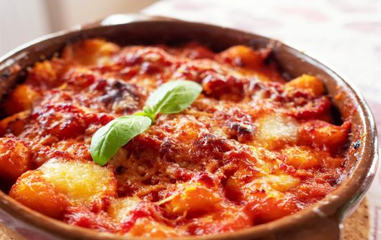 Enjoy fresh Gnocchi with a glass of wine