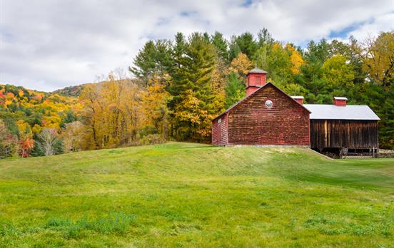 Pass quintessential New England landscapes