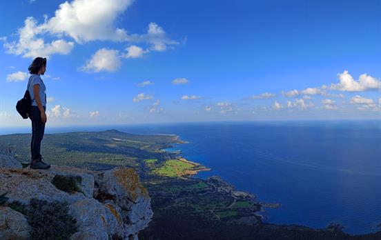 A hiker loving the views