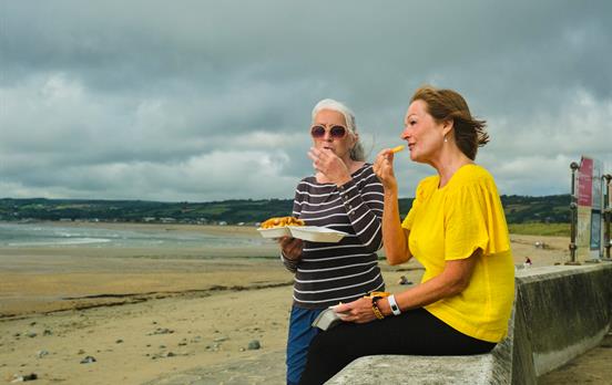 Fish and chips by the sea. No matter the weather