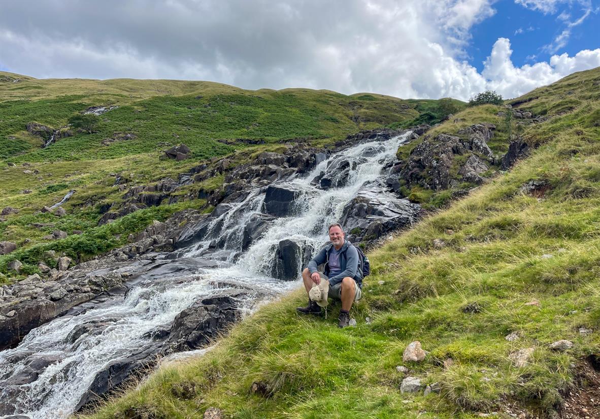 Pretty waterfall in the Lake District fells