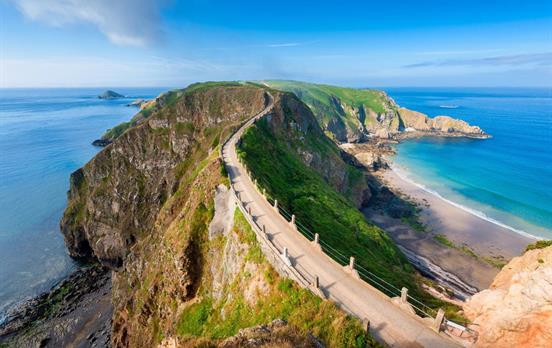 Walk across La Coupee on the Isle of Sark