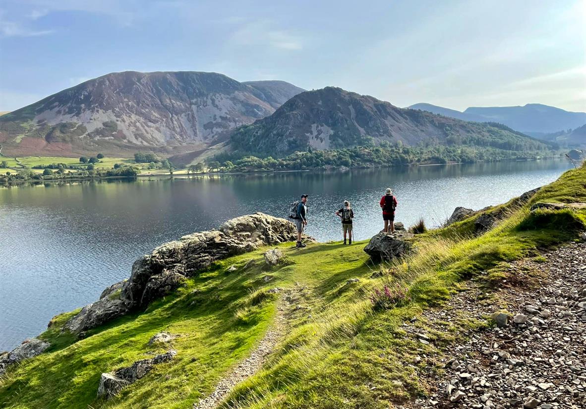 Sun shining on the Lake District