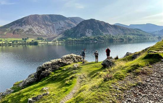 Sun shining on the Lake District