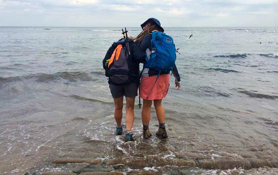 Mile zero initiation - dip your feet in the sea!