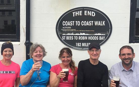 A deserved pint at the end of the Coast to Coast