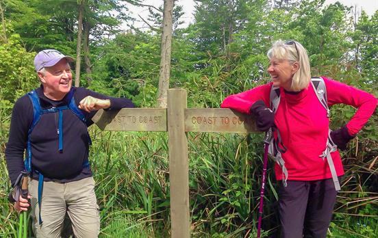 Gute Laune während der Wanderung