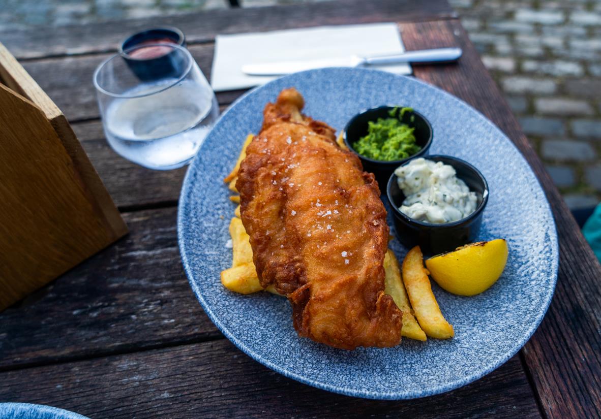 Treat yourself to a English staple, fish and chips