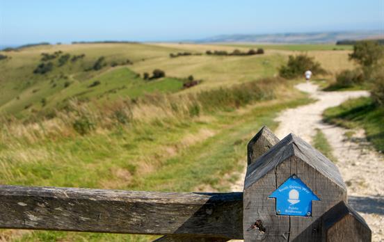 Trail markers on the South Downs Way