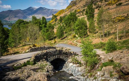 Ashness Bridge, an old packhorse bridge