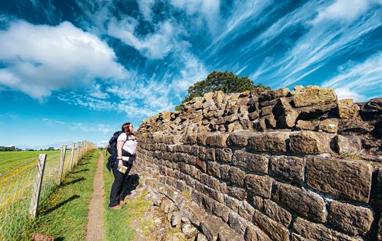 Walk parallel to the wall on the way to Gilsland