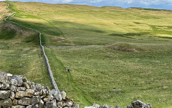 Wall and path, side by side