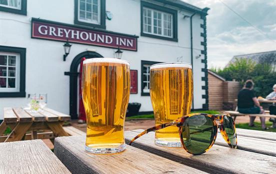 Liquid refreshments at the Greyhound Inn