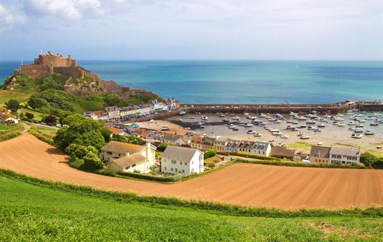 Gorey Castle overlooking the harbour