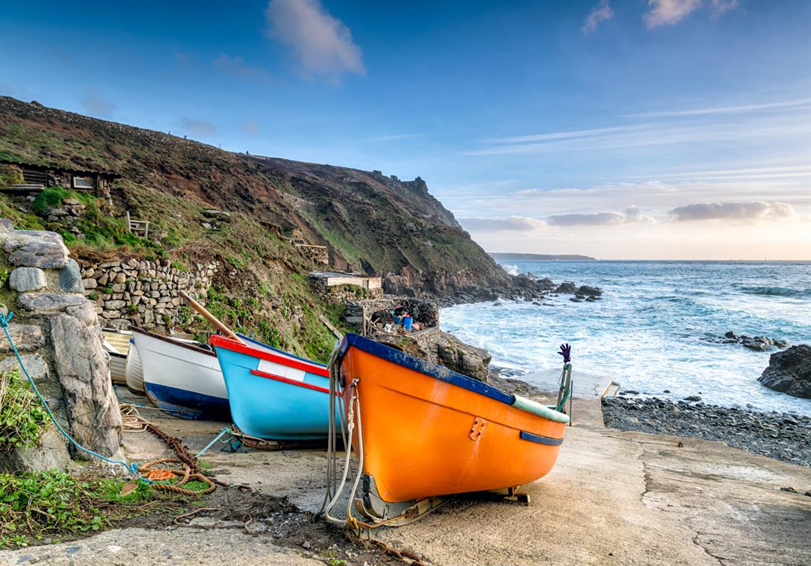 Fishing boats along the South West Coast Path