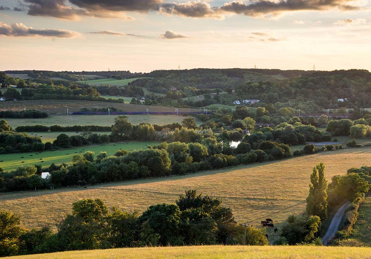 Sections of rolling hills
