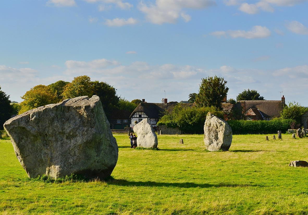 Avebury, standing stones, on the Ridgeway