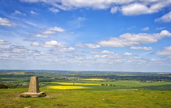 Views over patchwork farmland