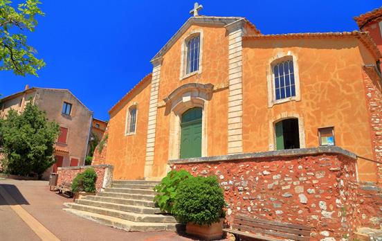 An ochre church in Roussillon