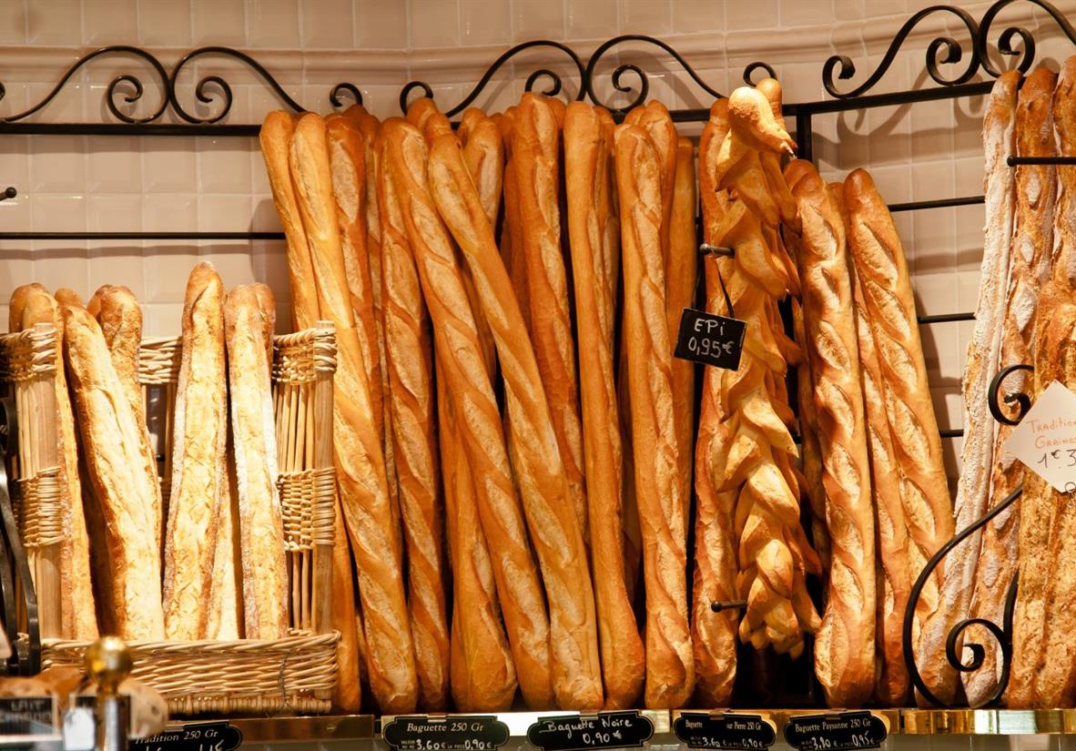 Leckere Baguette in der lokalen Boulangerie