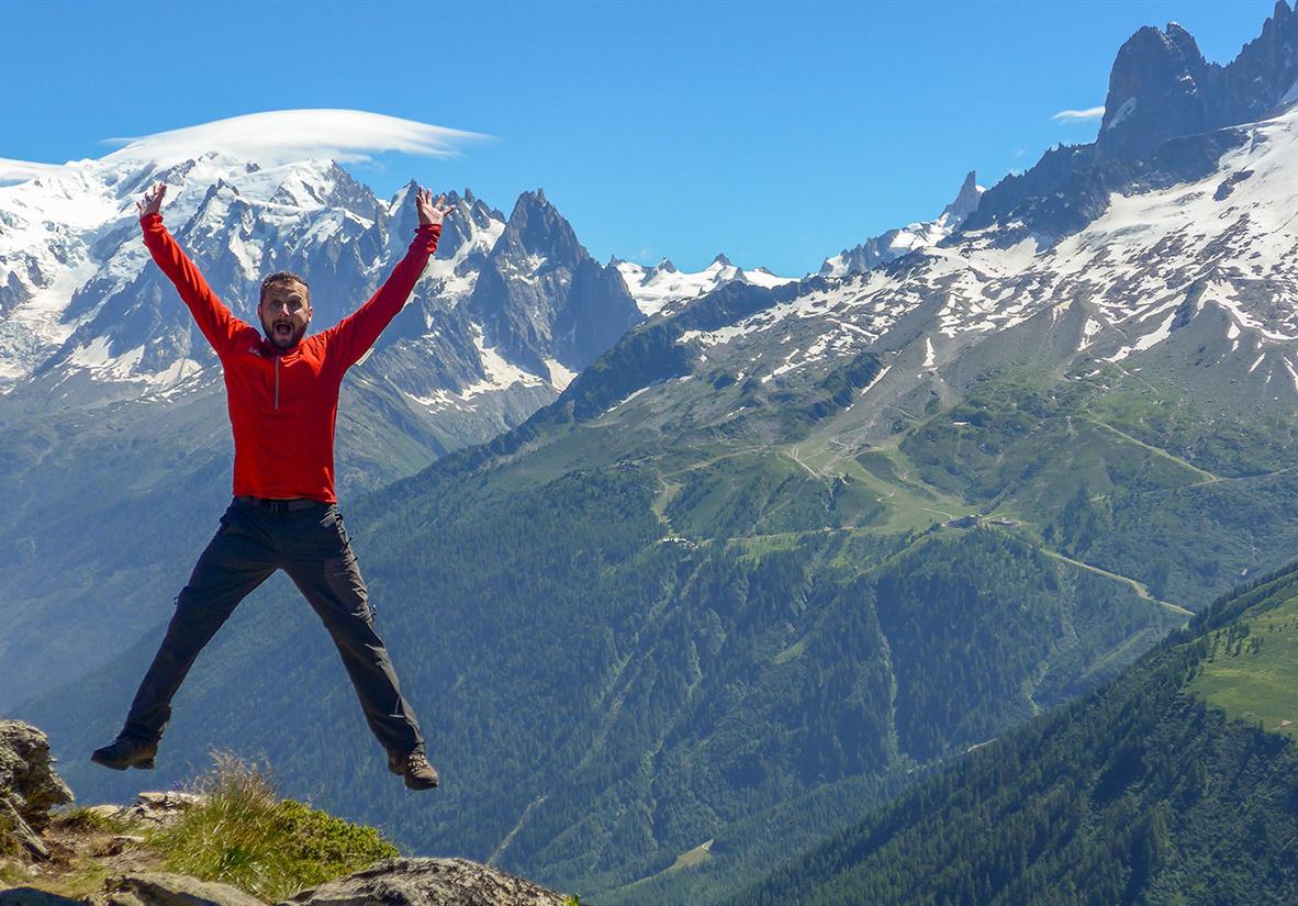 Ein glücklicher Kunde auf der Tour du Mont Blanc