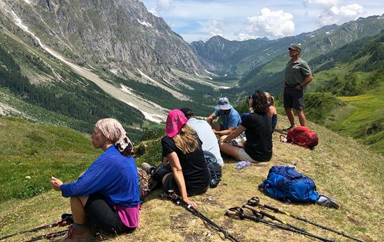Enjoying a break on the trails