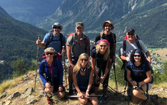 A group of friends on the TMB