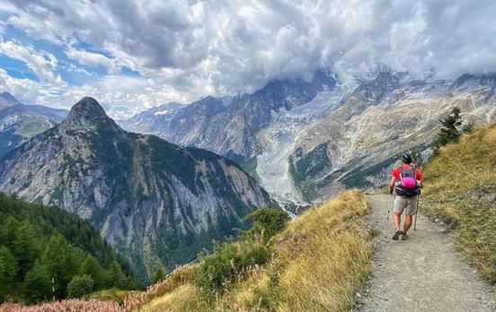 Hiker on the TMB trail