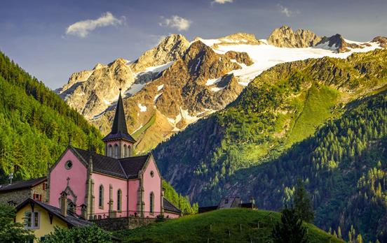 Pink Church at Trient