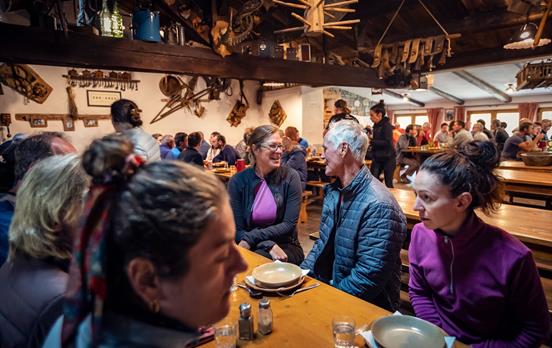 Dinner at the mountain hut