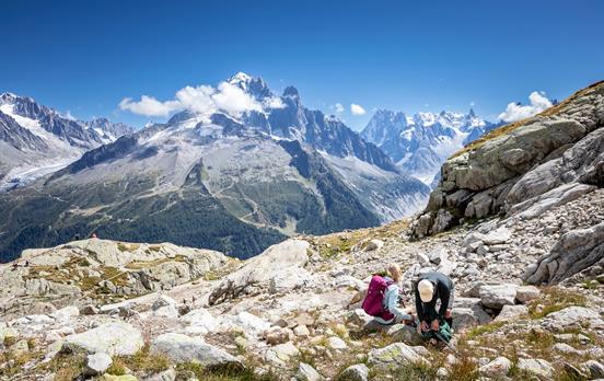 Snow capped mountains of the TMB