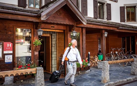 Traditional wooden chalet accommodation
