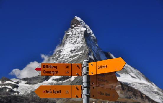 Sign post and the Matterhorn