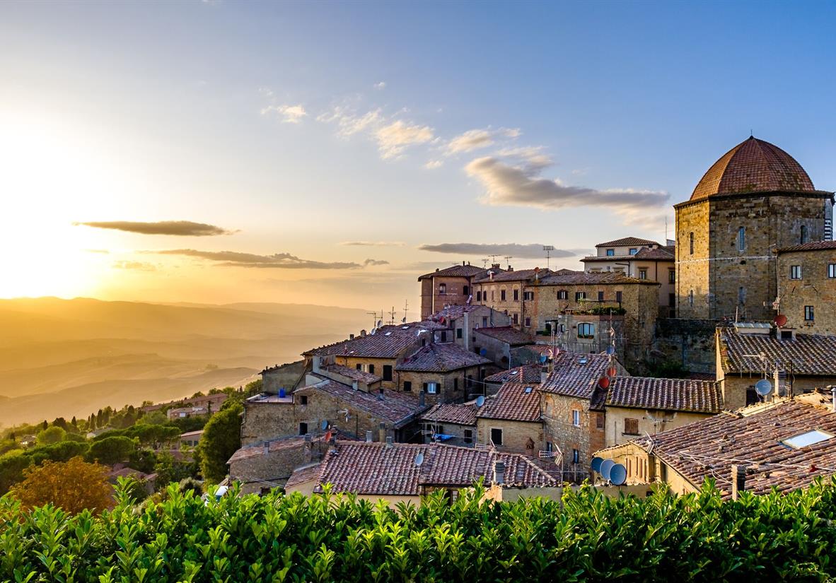 Sunset in Volterra, Italy