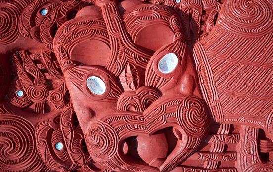 Carved Maori warrier