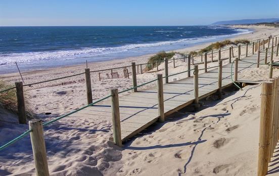 Handy boardwalks line parts of beach on the Camino